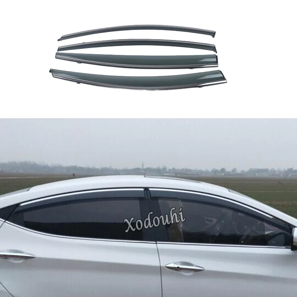 

For Hyundai Elantra Avante 2016 2017 2018 2019 2020 Car Styling Stick Plastic Window Glass Wind Visor Rain/Sun Guard Vent Parts