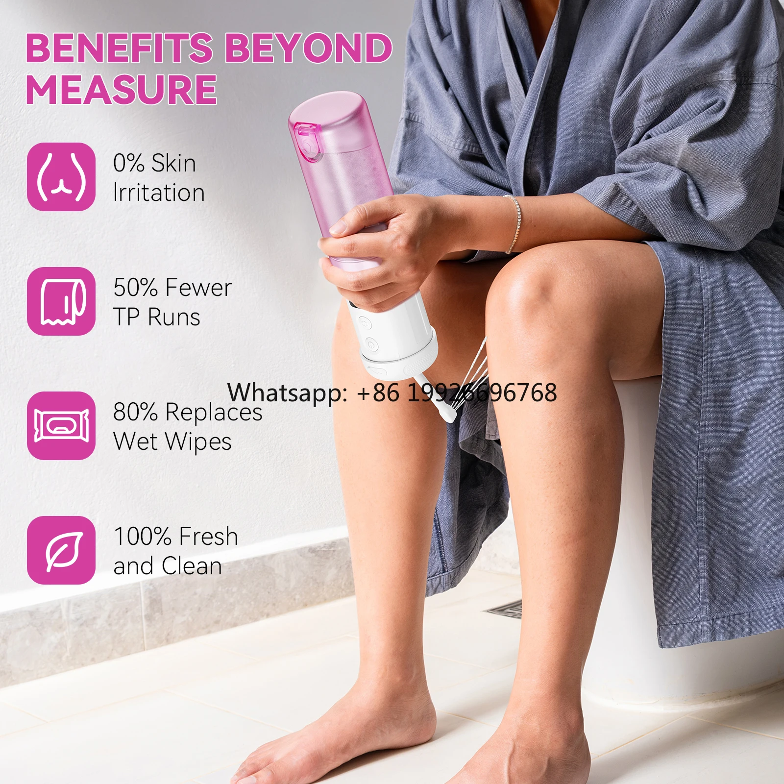 

B10-P Factory New Portable Travel Electric Bidet Sprayer 5 Modes Feature Type-c Rechargeable Convenient Bidet Home on the Go Use