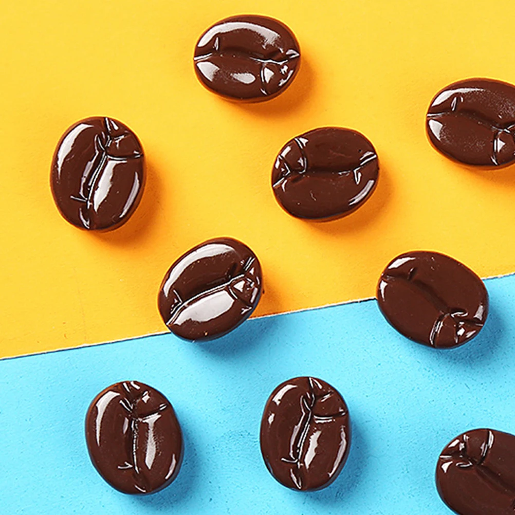 25pcs Coffee Beans Lifelike Diy Coffee Beans Accessory Decor Home Party Wedding Resin Craft DIY Accessories Education Toy