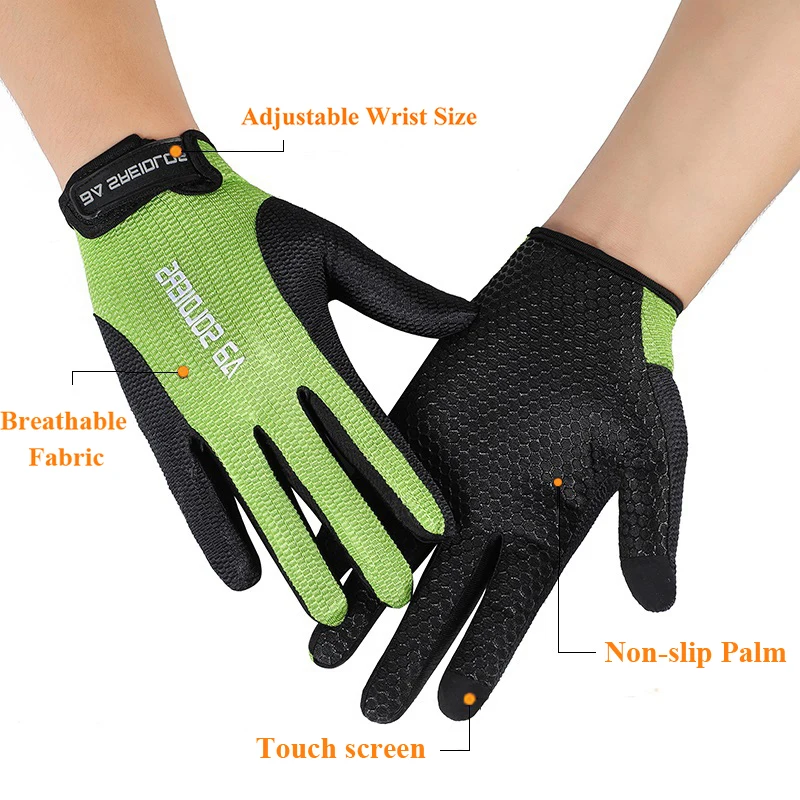 Summer Men Cycling Gloves Thin Touch Screen Non-Slip Breathable Running Fitness Anti-UV Driving Outdoors Sports Women Gloves