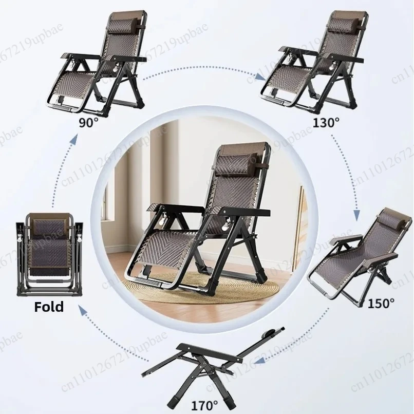 Folding Siesta Recliner Chair Household Outdoor Lazy Backrest Chair Sit and Lie Dual Use