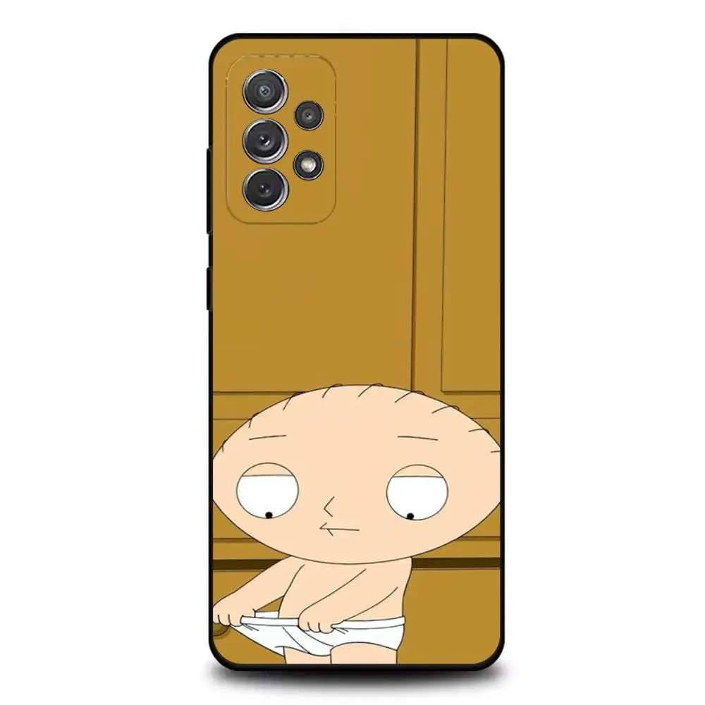 Funda de teléfono F-Family f-Funny Guy para Samsung S 25,24,23,22,30,21,10,9,Ultra,Plus,Lite,FE,4,5G, funda blanda negra