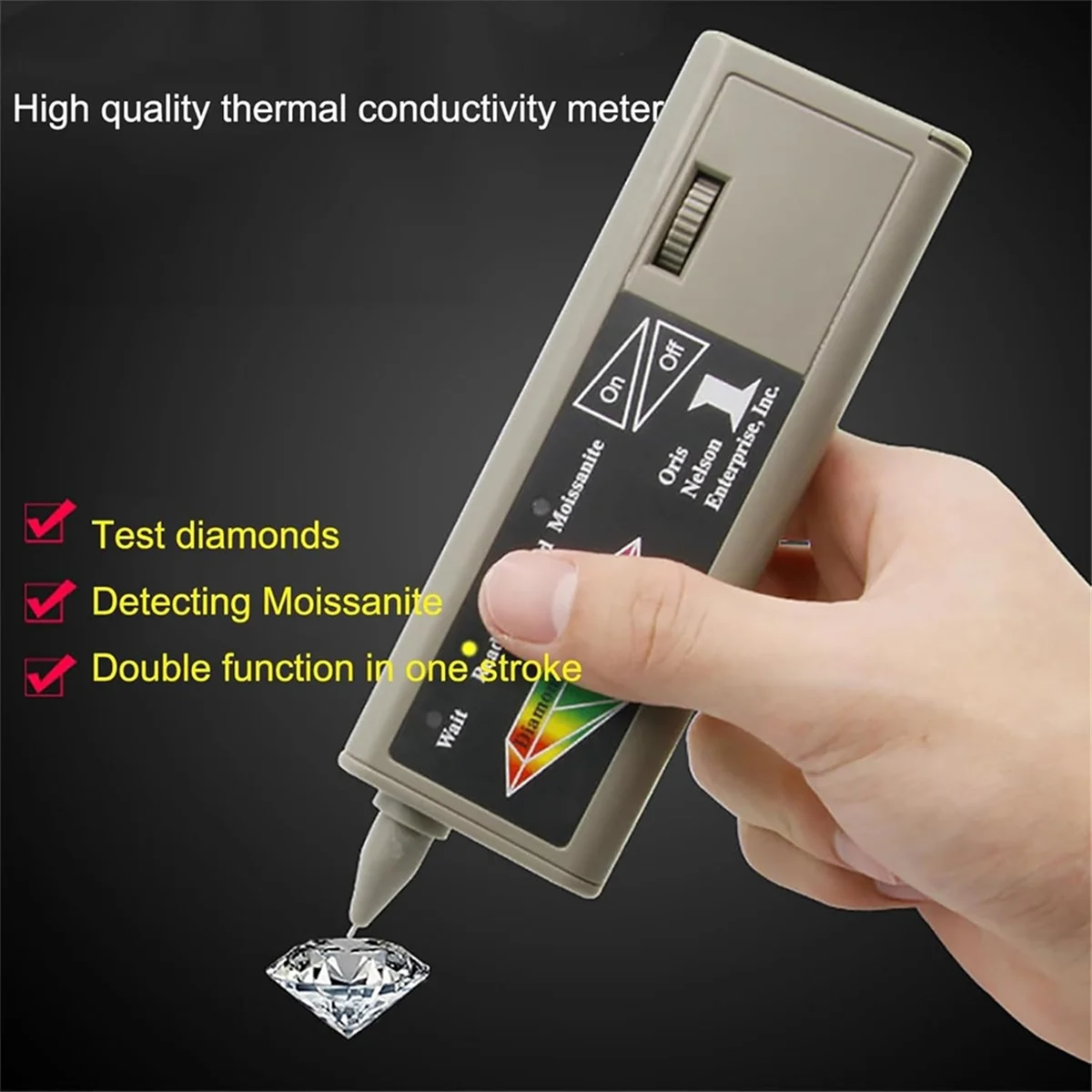 A79G Diamond Tester Pen, LED Indicator,Quick Warm-Up,for Testing Diamonds and Moissanite,Practical Jewelry Tool US Plug