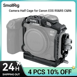 SmallRig “Black Mamba“ Camera Half Cage & Cable Clamp for Canon EOS R5 & R5 C&R6 with Hand-tight HDMI and USB-C Cable Clamp 3656