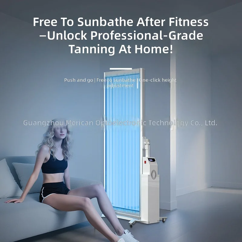 Home Tanning Bed, Auto-Height Adjustment & Zero-Stop Suspension, Salon-Grade Tanning Machine, Indoor Sunbed, UV Tanning Booth
