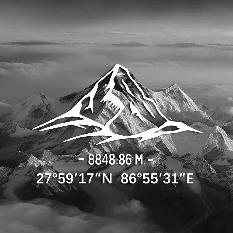 Наклейка Mount Everest, с наклейкой «Да здравствует и позже», креативная и модная, высокого качества для автомобилей, грузовиков, сноубордов и ноутбуков.