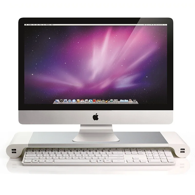 Computer monitor imac heightening rack usb charging bracket notebook holder base storage rack