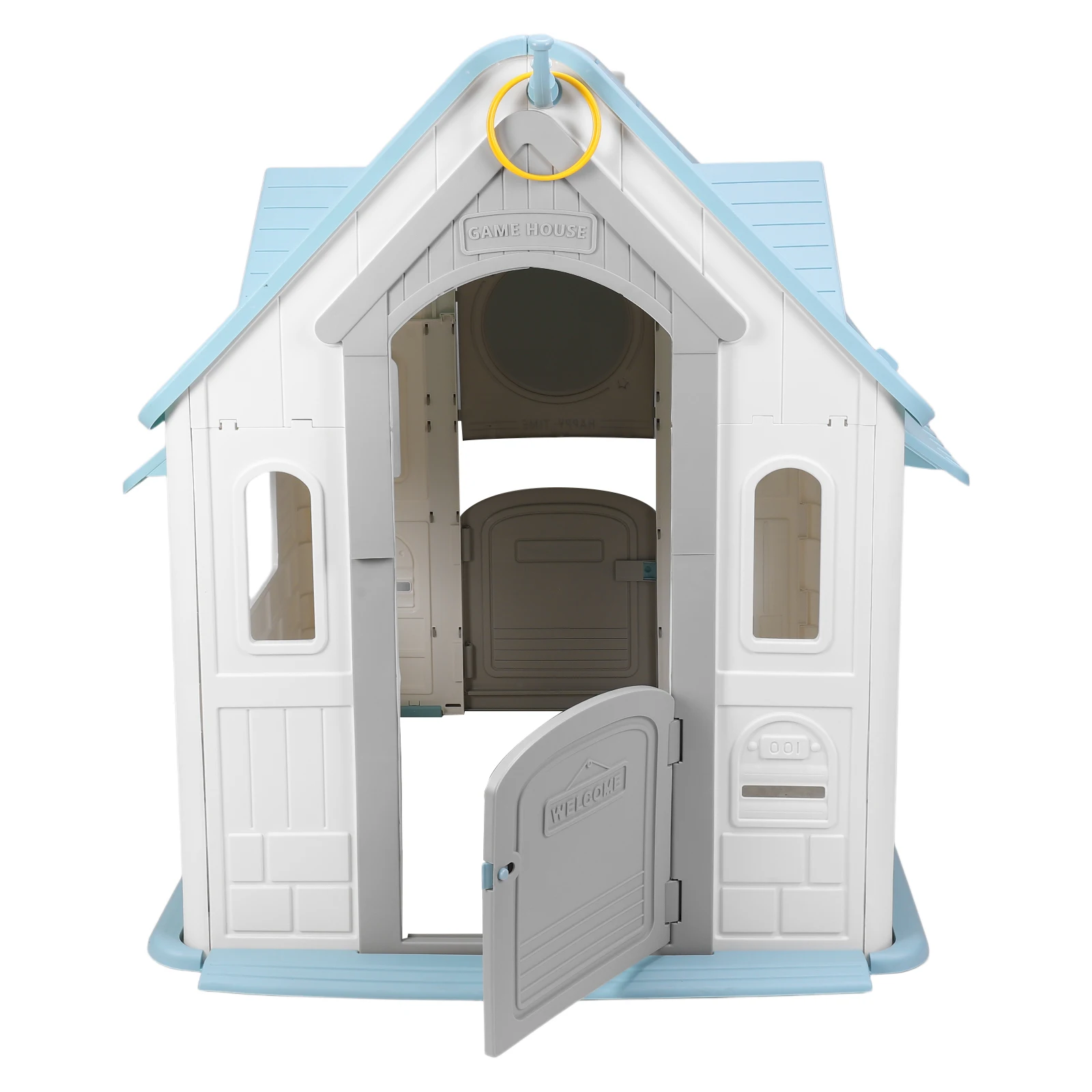 

Детский игровой домик Garden Games Cottage с баскетбольным кольцом и дартс-доской, пластиковый, для улицы, для малышей