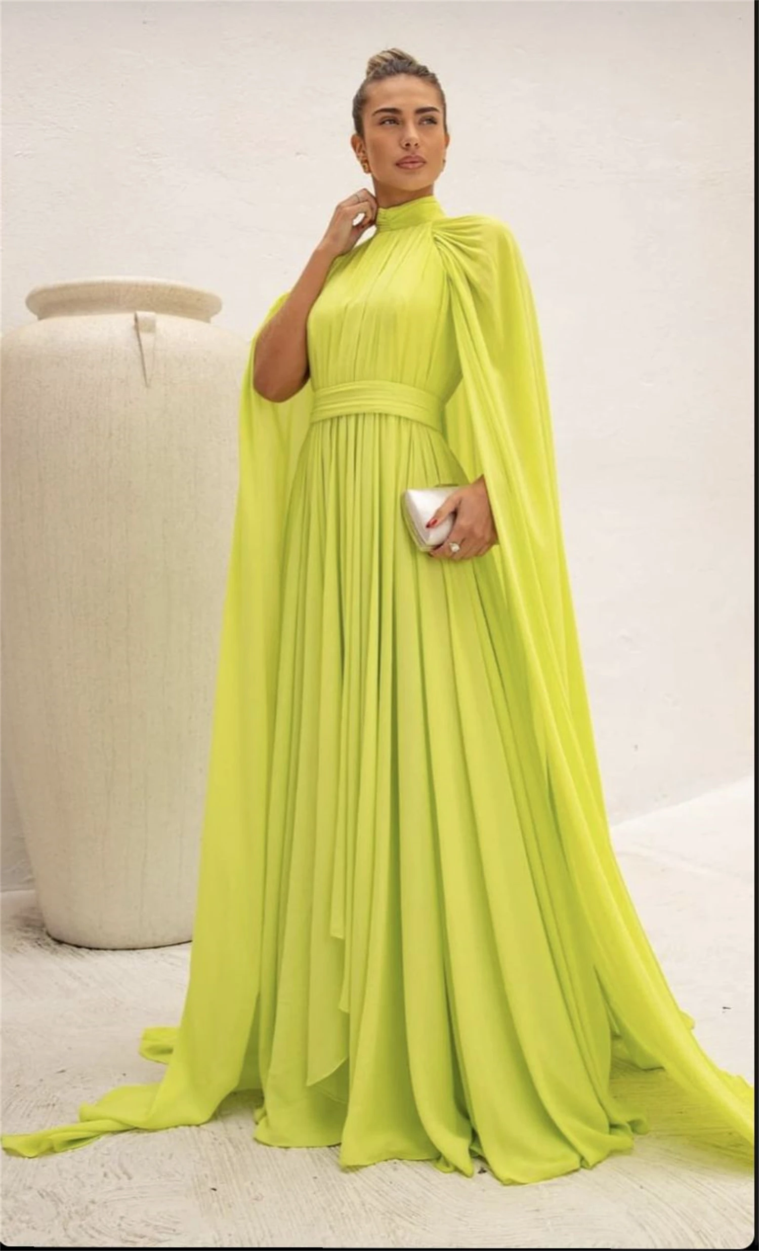 Formal Dress Grass Green Evening Gown Shawl Elegant Dresses Women customized Long Wedding Party Women\'s Prom Luxury Woman Gala