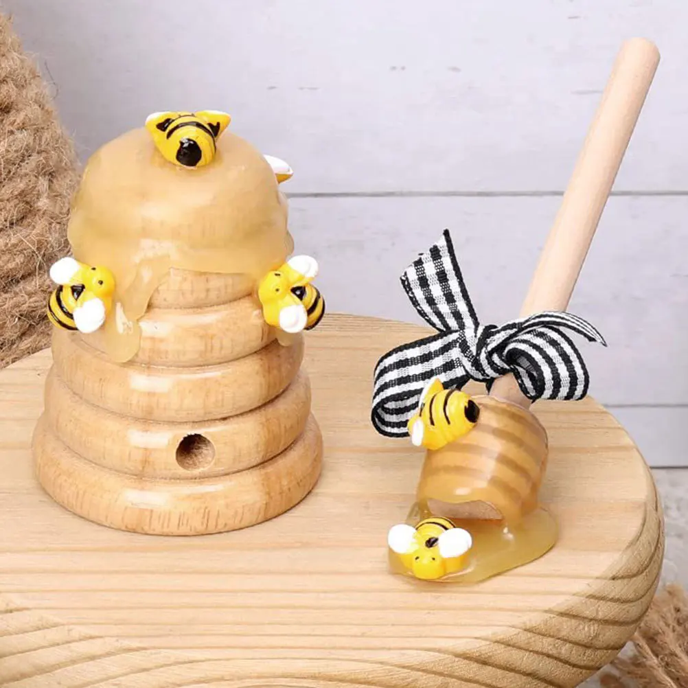 

1 Set Beehive Ornament Honeycomb Wood Craft For Bee Festival Easter Halloween Balcony Home Outdoor Decor Natural Straw Dipper