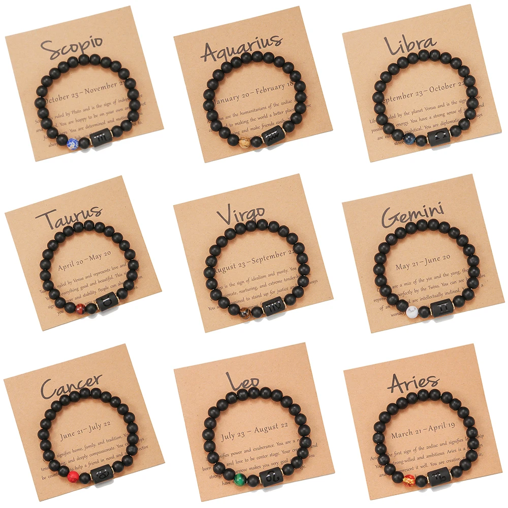 12 Constellation Bracelet For Men Women Homme Zodiac Bangles Horoscope Bracelet for Women Friendship Couple Bracelets Gifts