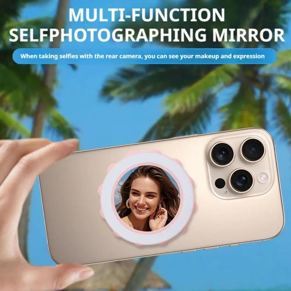 

Magnetic Silicone Suction Cup Phone Mount with Selfie mirror Portable Photography auxiliary mirror Suction bracket