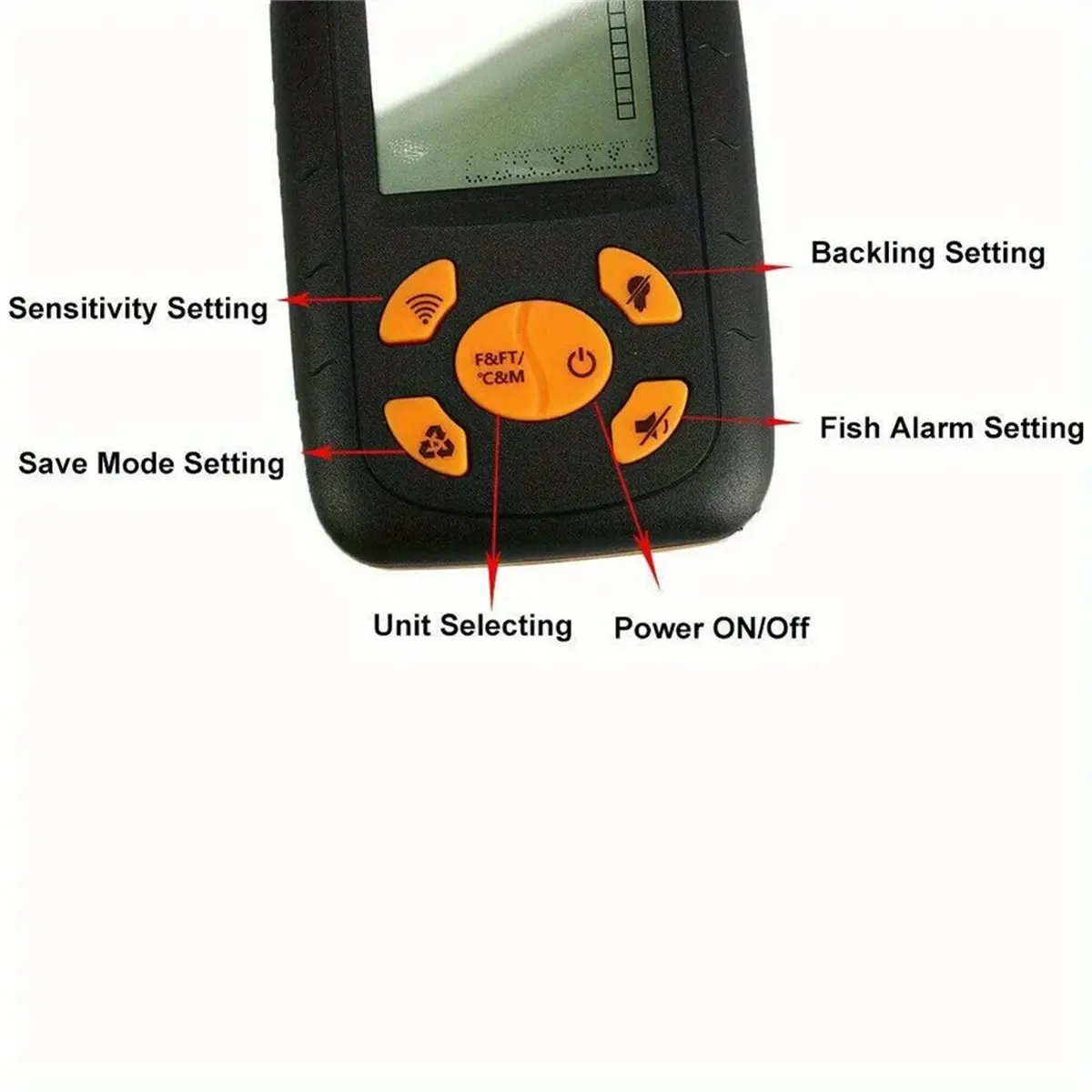 2.3inch High-Quality Portable Fish Finder Sonar Alarm Sensor Transducer Fishfinder