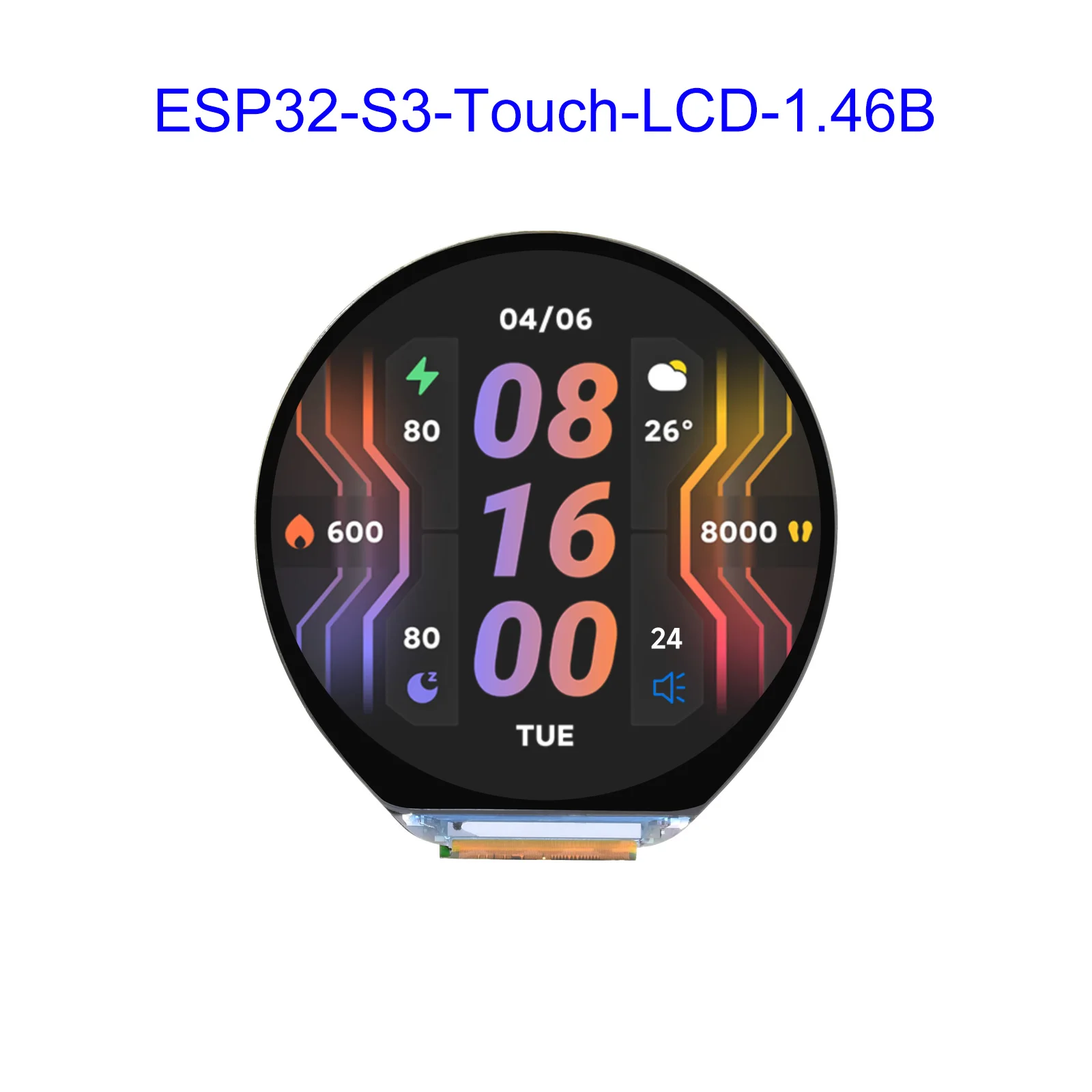 

ESP32-S3 1.46inch LCD Touch Round Display Development Board 412x412 Resolution Onboard Speaker And Microphone WiFi Bluetooth