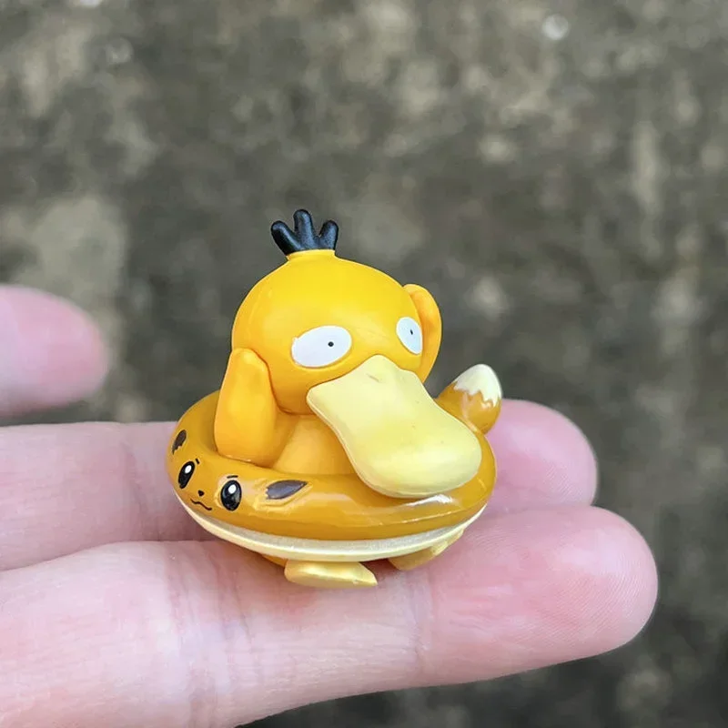 Genuine Anime Pokemon Gashapon Capsule Toy Pikachu Eevee Psyduck Piplup Slowpoke Figures Doll Figures Model Ornaments Kids Gifts