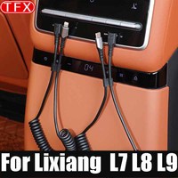 For Lixiang L9 L8 L7 Car Styling Data Cable Rear Cell Phone Fast Charging Typec Adapter Charging Cable Auto Accessories