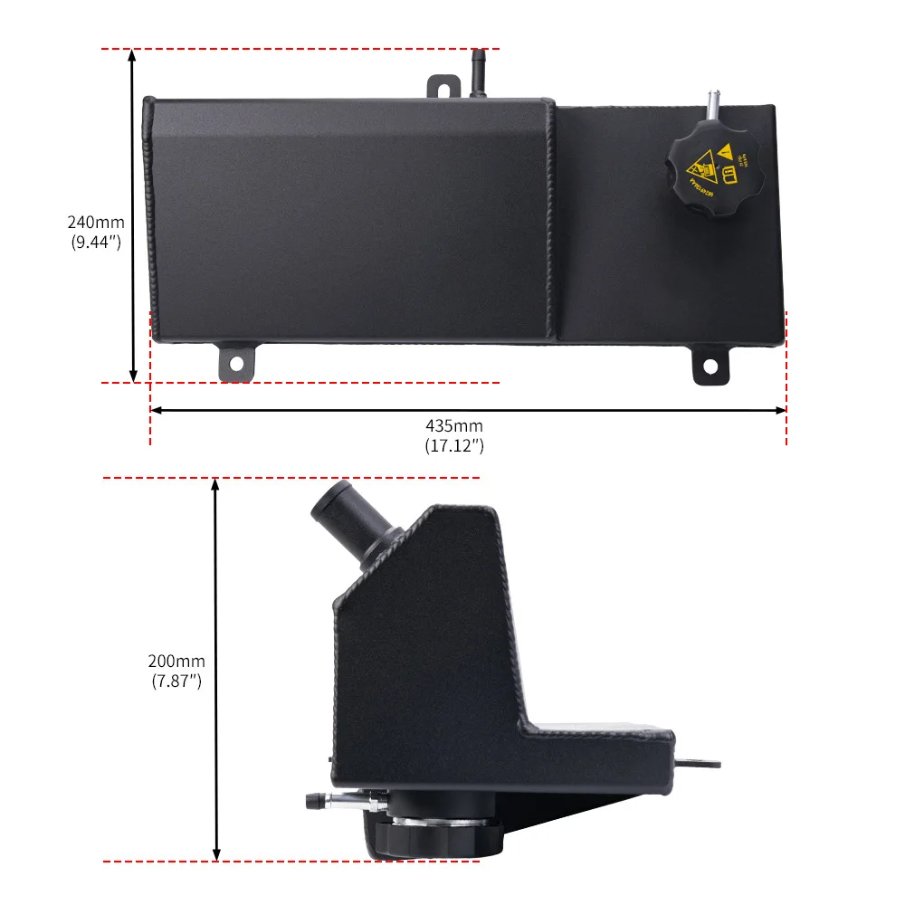 Aluminum Coolant Overflow Reservoir Expansion Tank Modification Auxiliary Coolant Jug for Ford Mustang 4.6L V8 1996-2004 Models