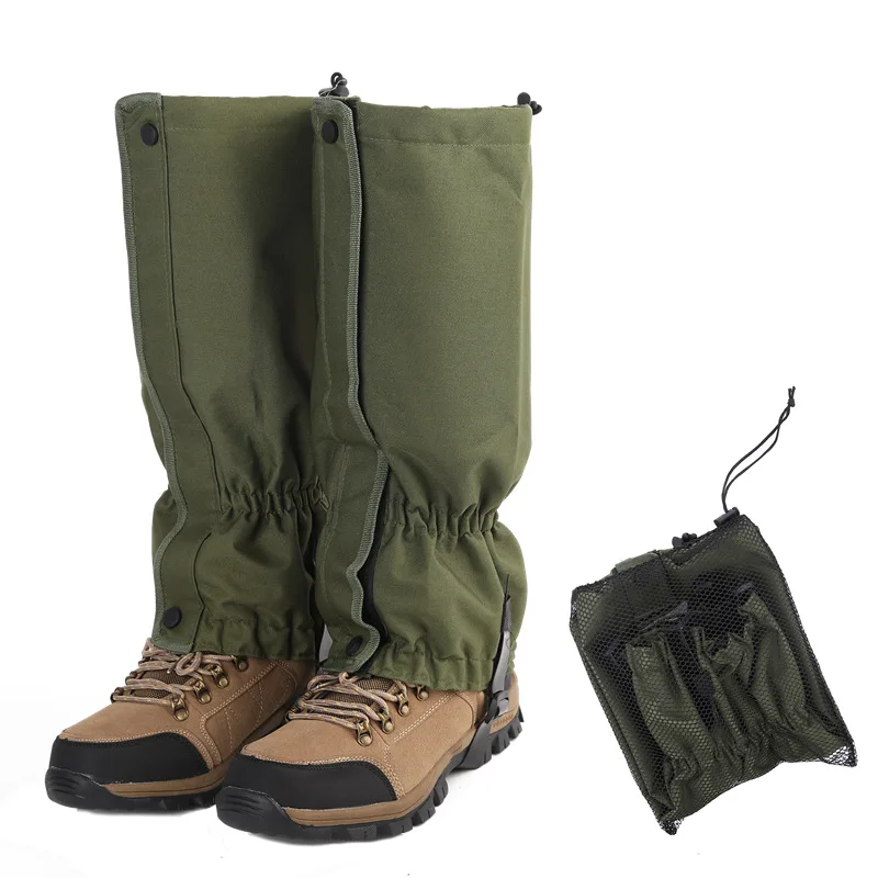 600D أكسفورد النسيج في الهواء الطلق تسلق المشي لمسافات طويلة الثلوج أحذية الشتاء الثلوج حماية الساق التزلج مقاوم للماء الرمال واقية حذاء من الجلد #4