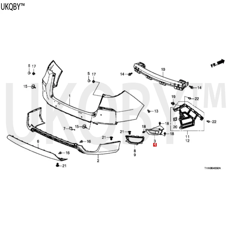 غطاء مزخرف لأنبوب العادم (يمين) FINISHER، EX. (ر.) 18310THAH01 18320THAH01