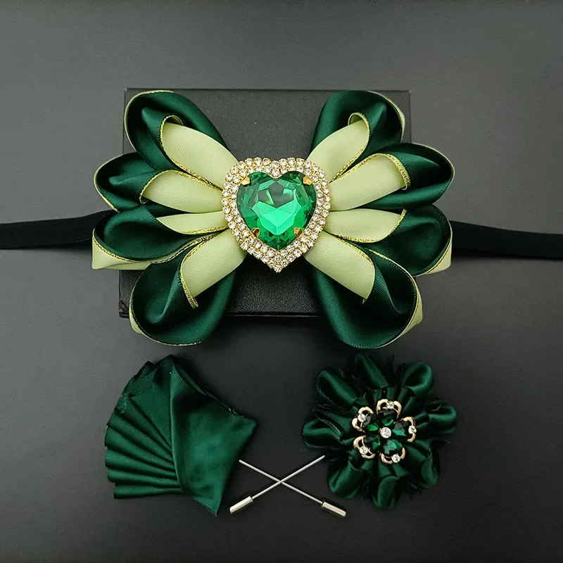 Camisas masculinas artesanais de alta qualidade, roupas para banquetes de casamento, bolsos com gravata borboleta, conjuntos de joias, acessórios