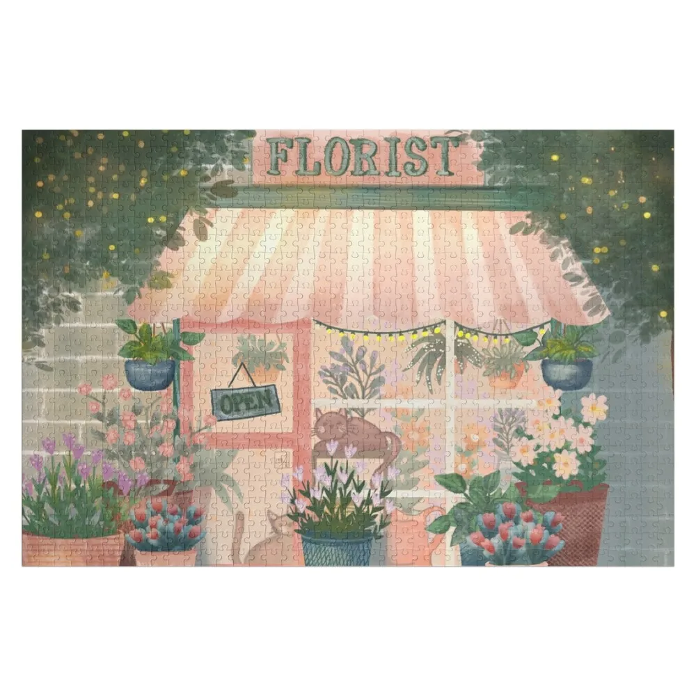 Cute Little Flower Shop Jigsaw Puzzle Personalized Gifts Personalized Baby Object Custom Kids Toy Puzzle