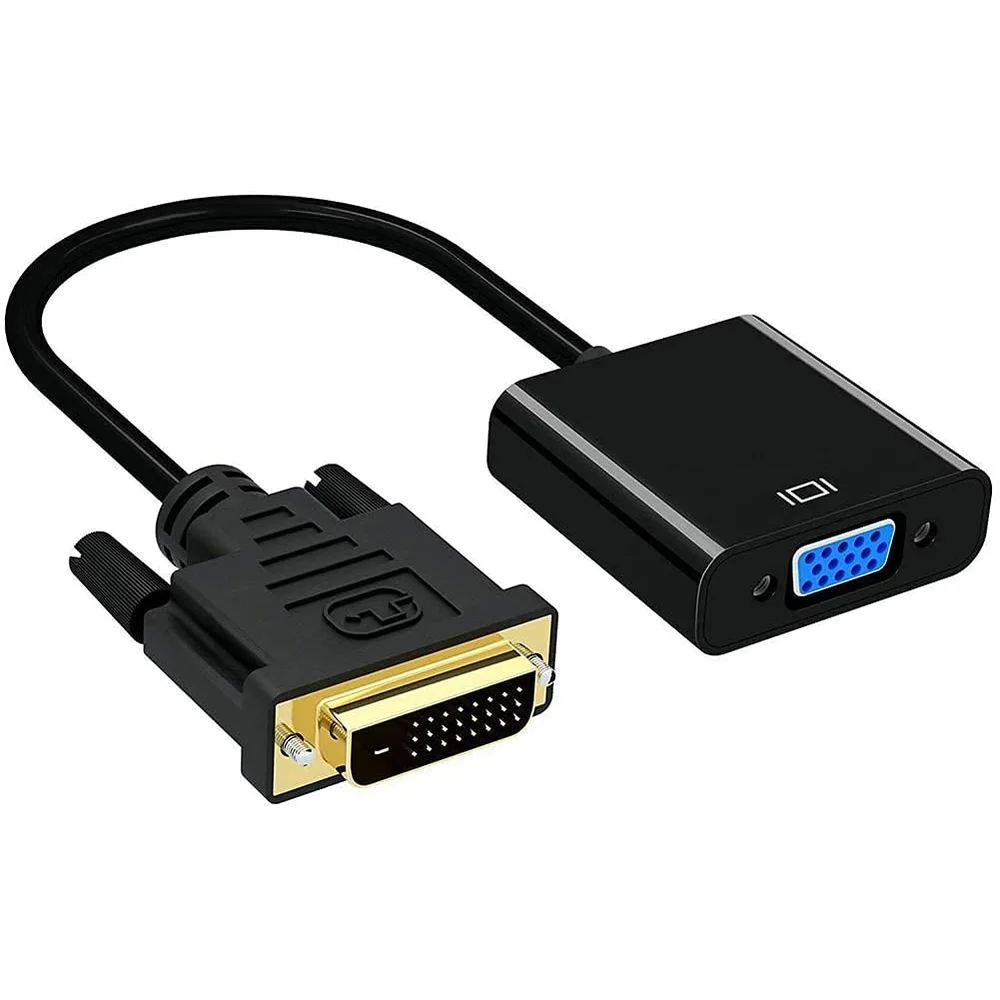

DVI-D to VGA Adapter Dual Link DVI24+1 Male to VGA Female Video Extension Cable Adapter 1080P for DVI-D Host to VGA Monitor