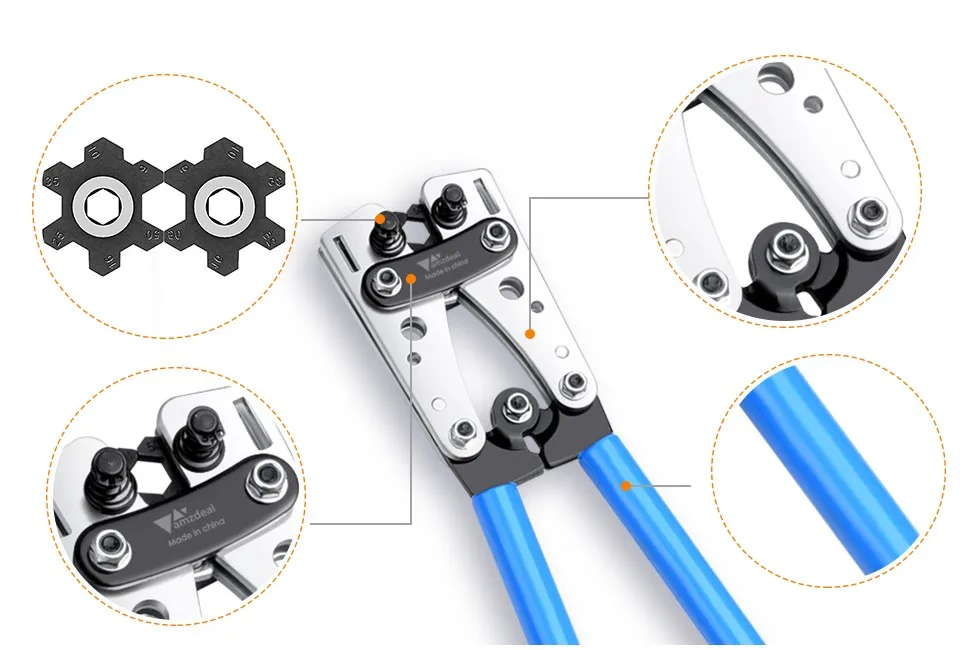 HX-50B Cable Crimping Tool Terminals Crimper Plier Car Auto Copper Ring Terminal Wire Crimp Terminals Soldered Connectors Kit