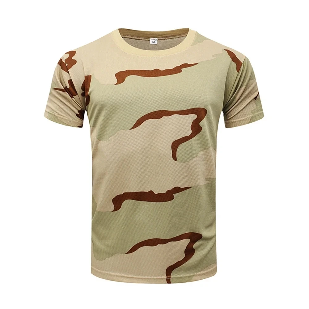 Men's Tactical Camo 3D Print T-Shirt, Oversized Round Neck Short Sleeve Casual Outdoor Sports Tee, Unisex for Men & Women image 3