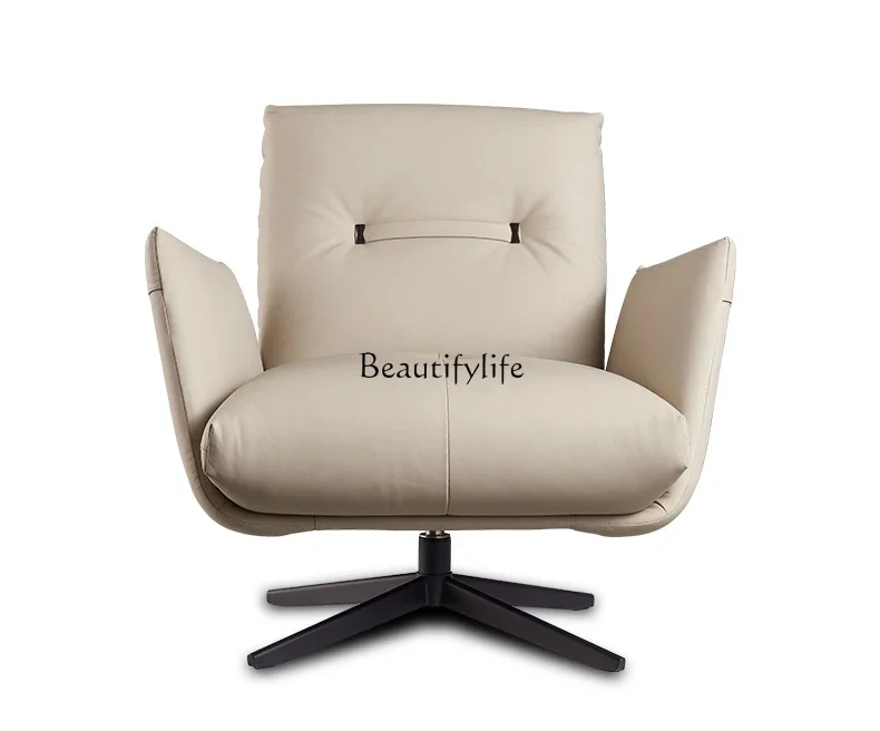 

LX*Light luxury single sofa chair living room simple lazy rotating leather leisure chair