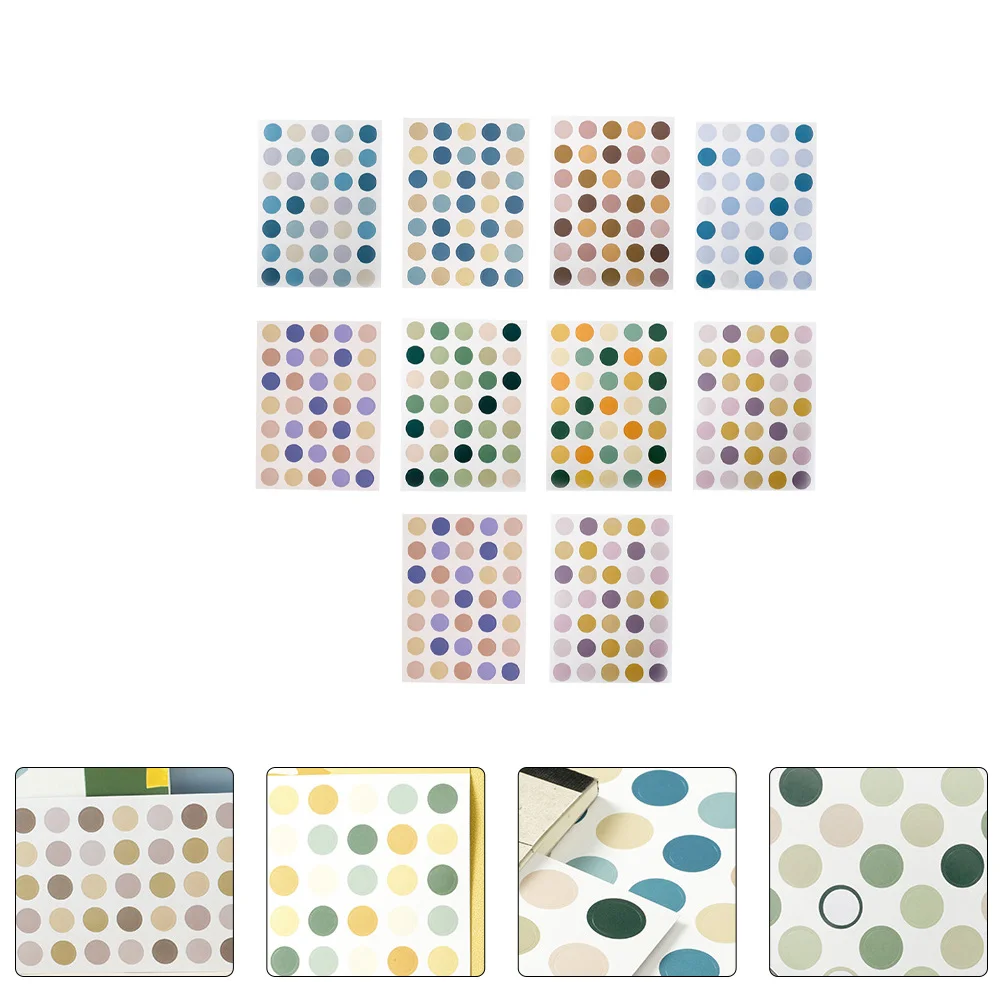 

20 Sheets Color Dot Stickers DIY Round Craft Seal Labels Scrapbooking Decorative Self Adhesive Notes Planner Journal