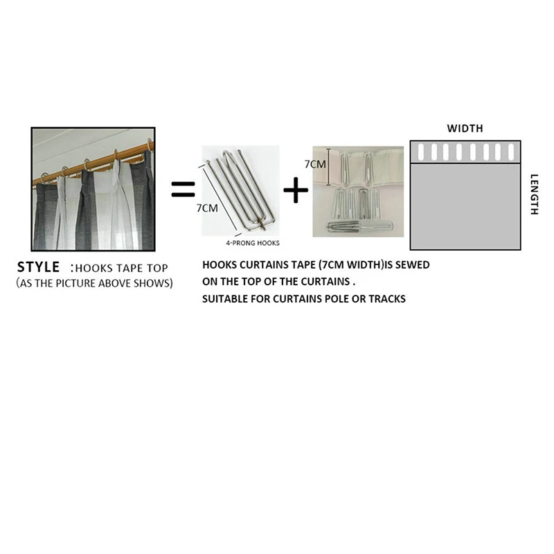 100% Linen Semi-Shading Curtains for Living Room, Transparent Voile, Yarn Sheer Curtain Window Drape Hook Style Custom Size