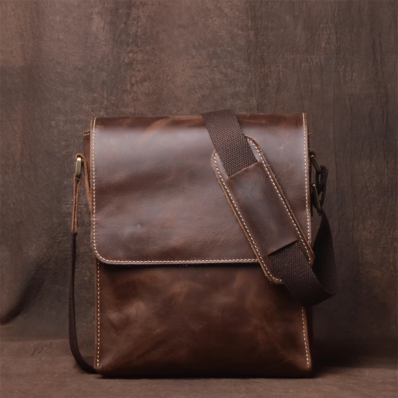 Handmade Leather Bag for Men Daily Casual Satchel Shoulder Bag Vintage Design Sling Bag High Quality Phone Bag Leathfocus