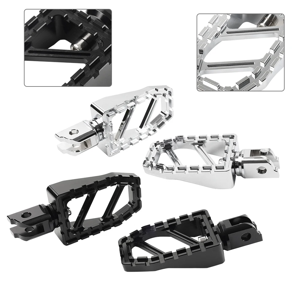 

1Pair Motorcycle ‎CNC Front Foot Pegs Floorboards Black/Chrome For Harley Davidson Softail Fat Boy Low Rider 2018-2023