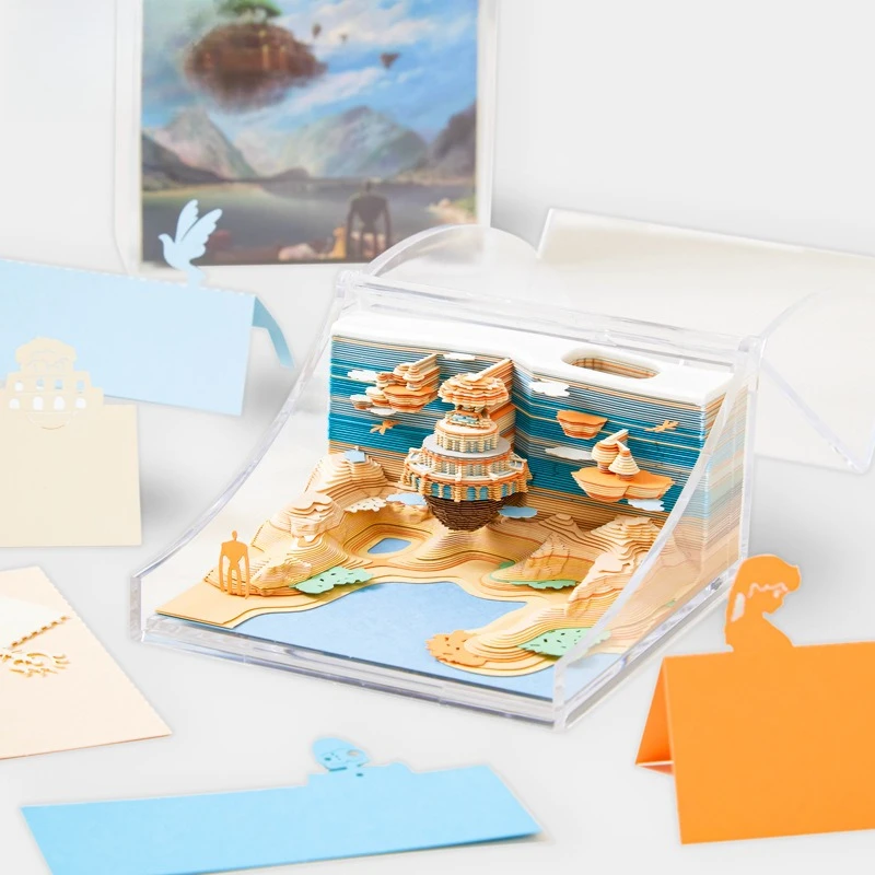 الكلاسيكية 3D ستيريو لزجة ملاحظة تيتانيك لابوتا سطح المكتب الزخرفية زخرفة فريدة من نوعها الإبداعية الفنية هدية للأصدقاء