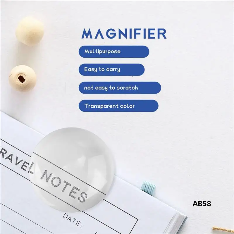 

10Pcs 2 Inch Magnifying Dome - Portable Paperweight 8X Magnifier Clear Reading Aid Magnifying Glass Dome Easy To Glide