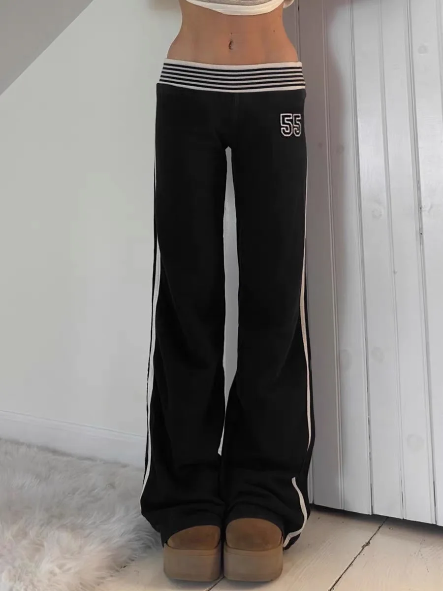 Pantalones Y2K Harajuku para mujer, ropa de calle de los años 2000, pantalones informales ajustados de cintura baja para chica kawaii, ropa para mujer, pantalones de moda