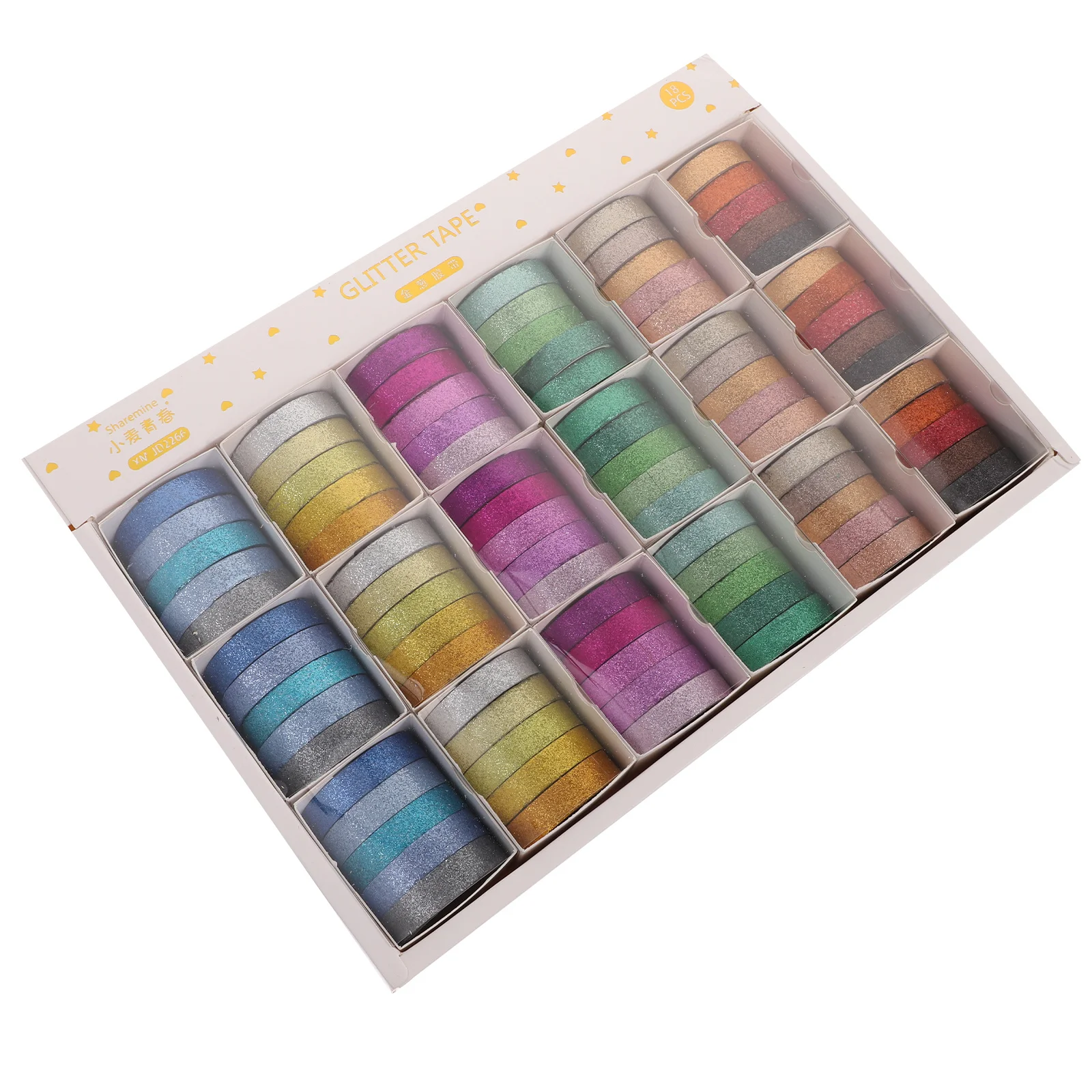 

90Pcs Glitter Washi Tapes Decorative Adhesive Tape for Scrapbooking DIY Journal Planner Photo Craft Supplies Rolls