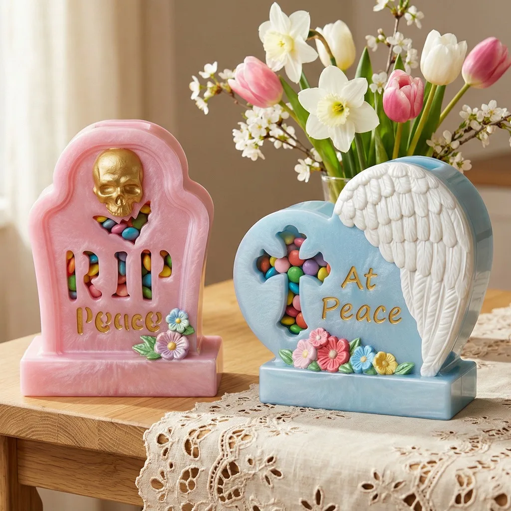 Pet Memorial Resin Mold Silicone Tombstone Dog Cat Photo Frame Epoxy Casting Molds Heart Cross Shape DIY Craft Table Ornaments