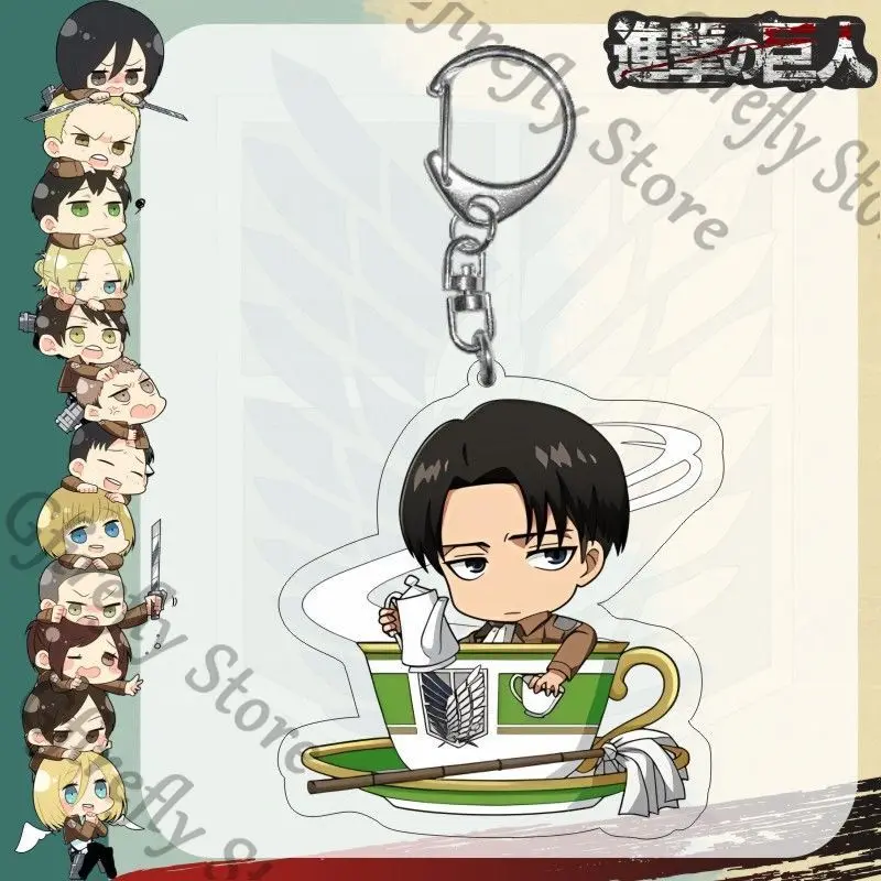 Anime Eren Jaeger Aanval op Titan Mikasa.Ackerman Opknoping Drop Hanger Sleutelhanger Ambitus Acryl Q Versie Levi Ackerman Gift