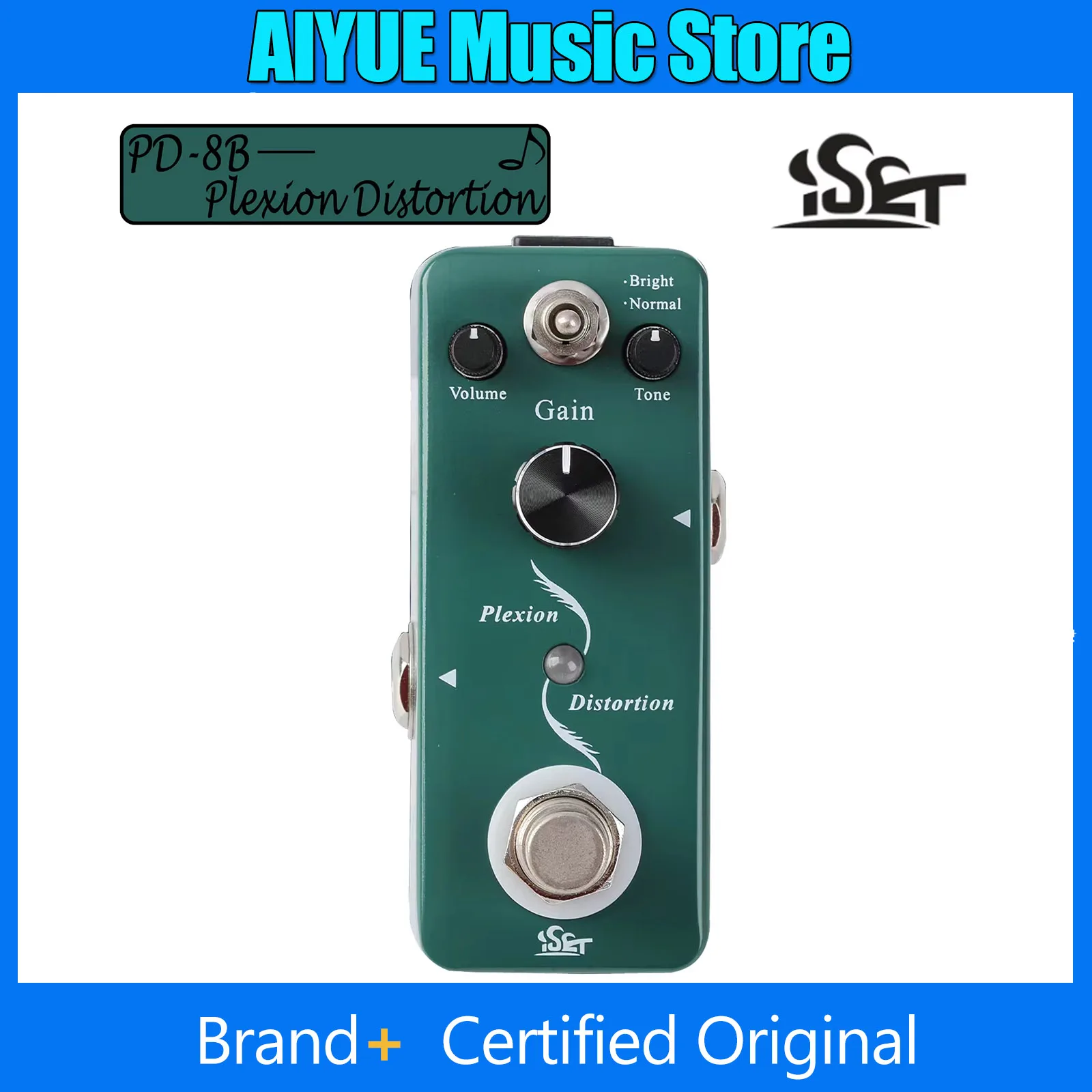 

ISET Guitar Effect Pedal Plexion Distortion with Bright and Normal Mode Electric Guitar Pedal True Bypass Guitar Parts Accessory