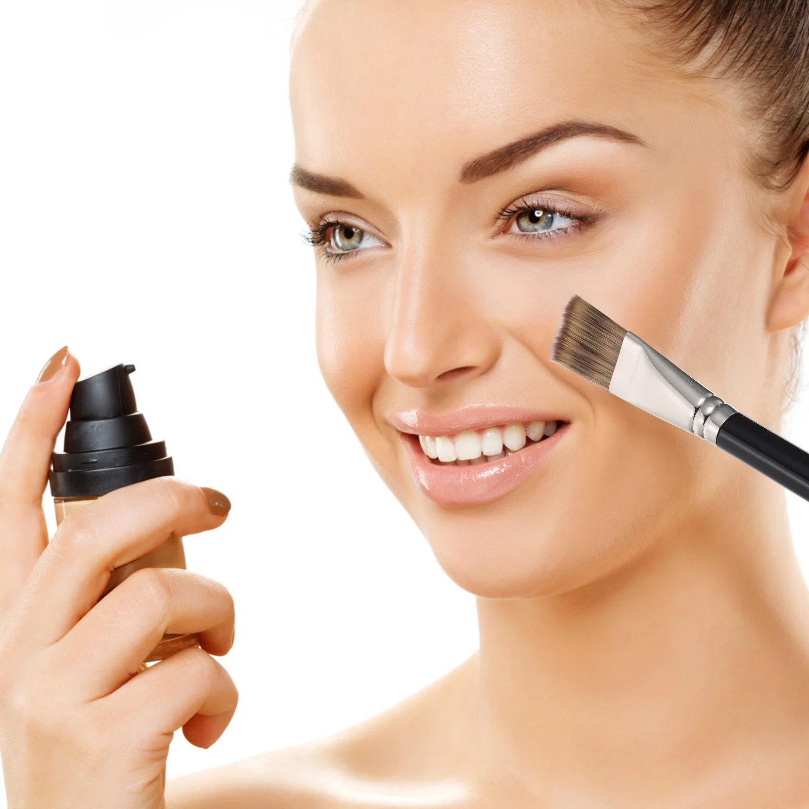 1Pcs Flat Top Makeup Brush Premium Synthetic Hairs Foundation Blending Tool for Women Daily Professional Use Gift