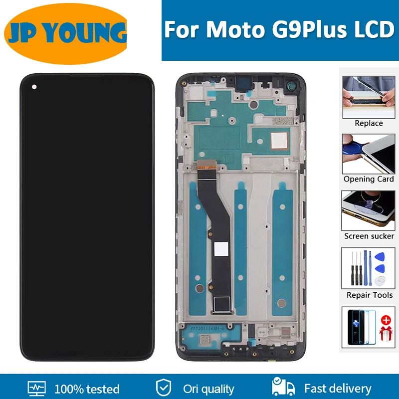 

6.81"Original IPS Display For Motorola Moto G9 Plus LCD Touch Screen with frame Digitizer For Moto G9plus lcd XT2087-1 XT2087-2