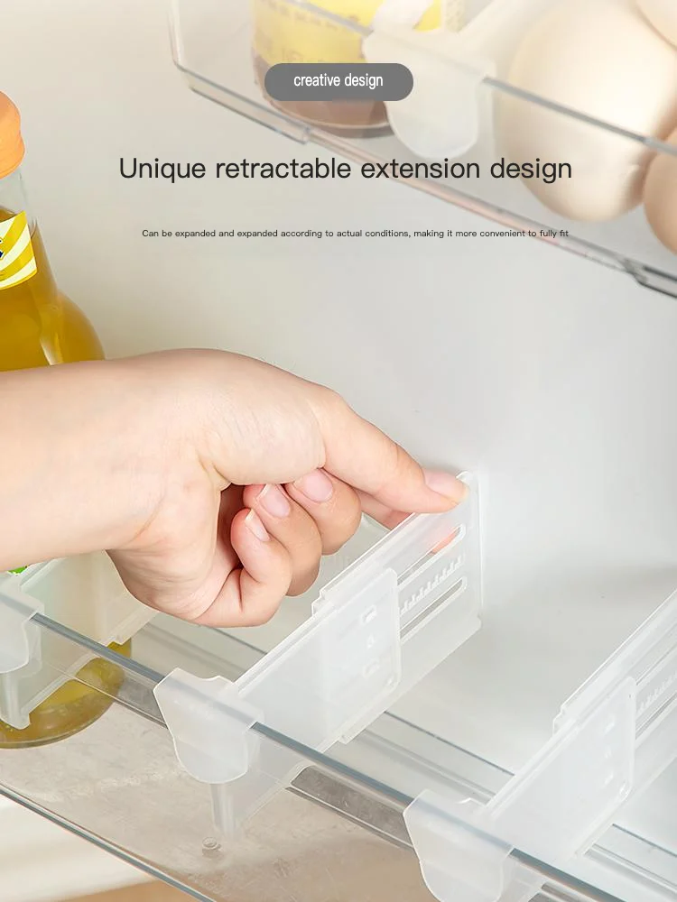 مقسم تخزين الثلاجة قابل للتعديل - منظم رف قابل للسحب للأطعمة والمشروبات والبيض (4/8/12/20/26 قطعة) #1