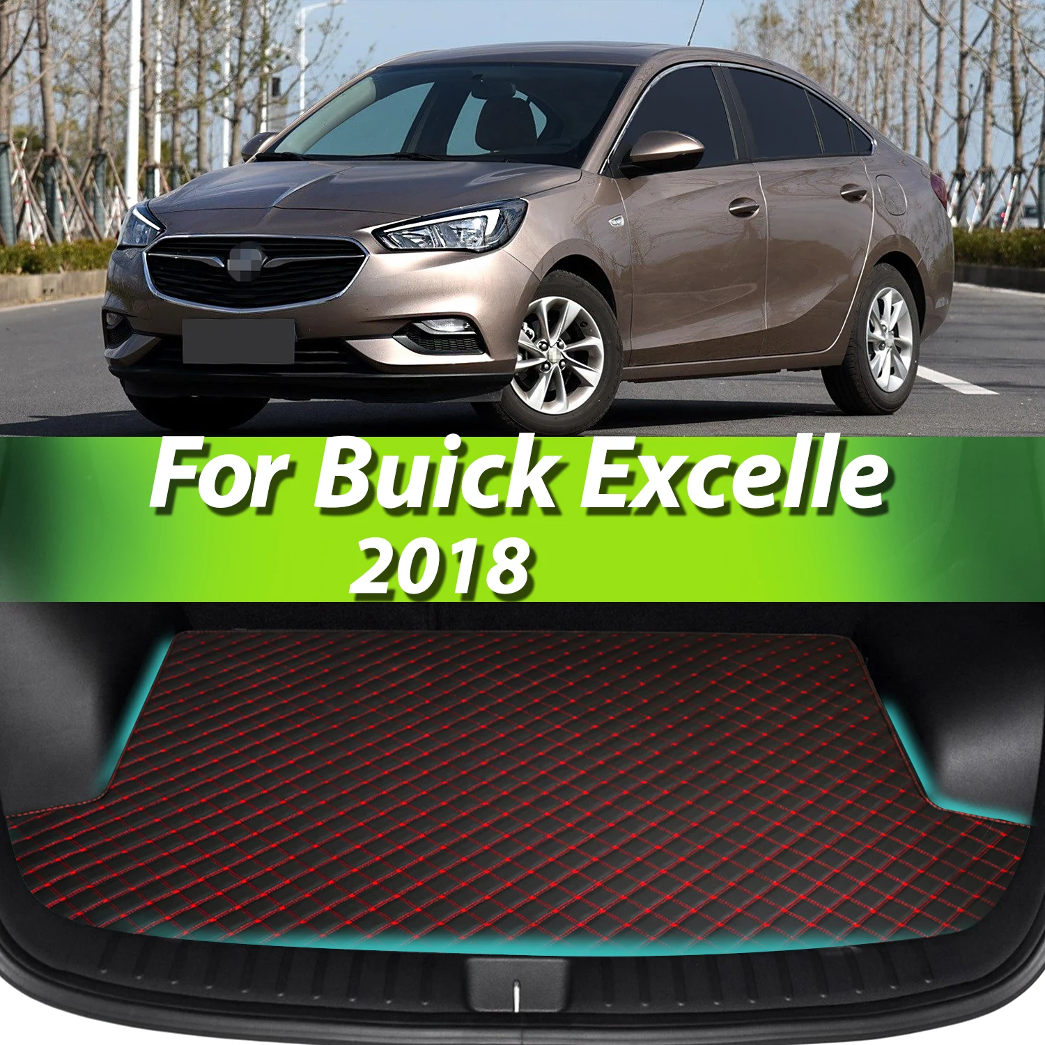 

For Buick Excelle 2018 Artificial Leather Car Trunk Mat Rear Trunk Cargo Protective Mat Car Interior Accessories