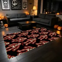 Velvet Carpet with Fun Skull Pattern in Dark Colors, Perfect for the Festive Atmosphere of Living Rooms, Bedrooms, Parties, and Halloween, Suitable for Autumn and Winter Seasons 3
