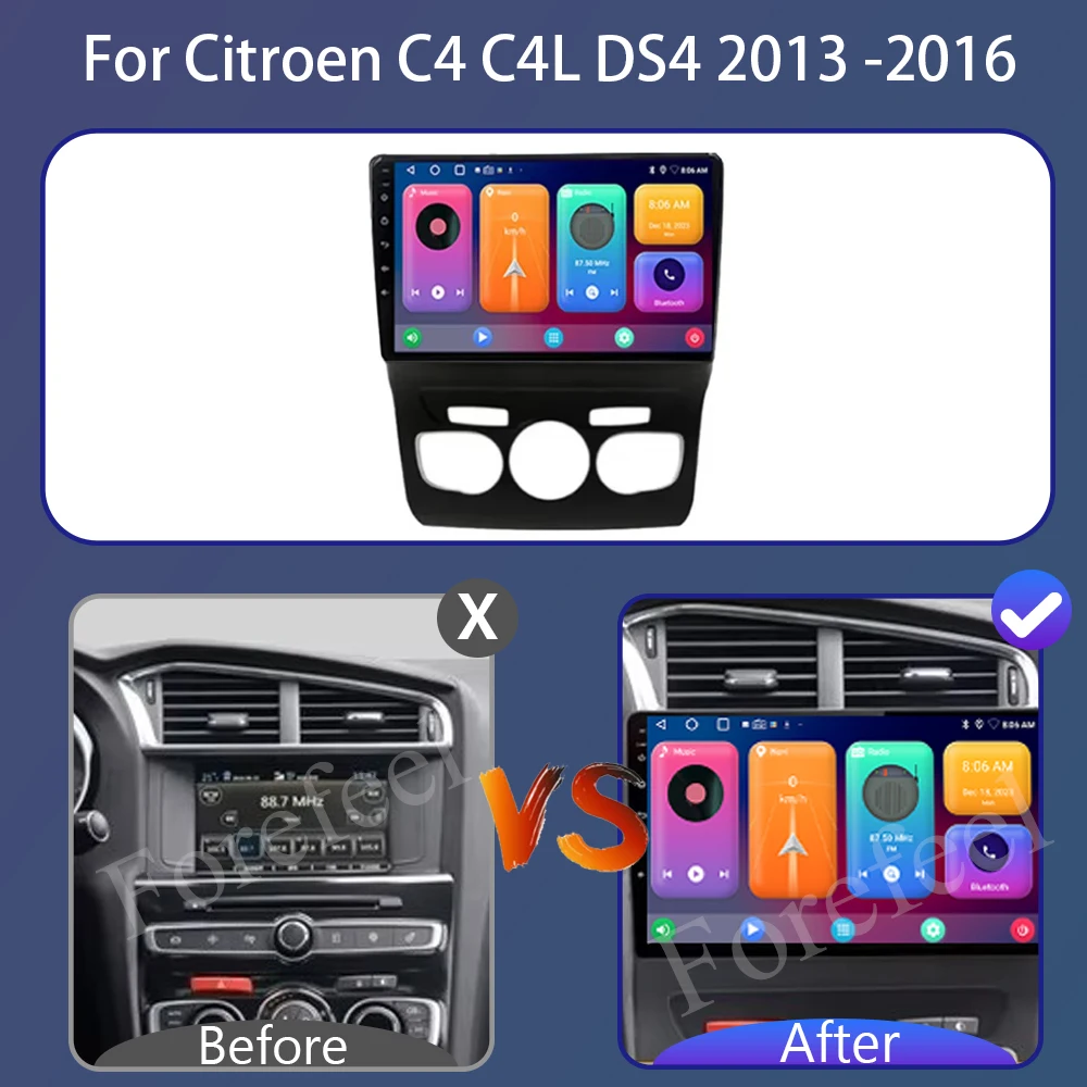 Android 13 For Citroen C4 C4L DS4 2013 -2016 Car Radio DVD Multimedia Player Stereo Head Unit GPS Navigation NO 2 DIN 7862 CPU