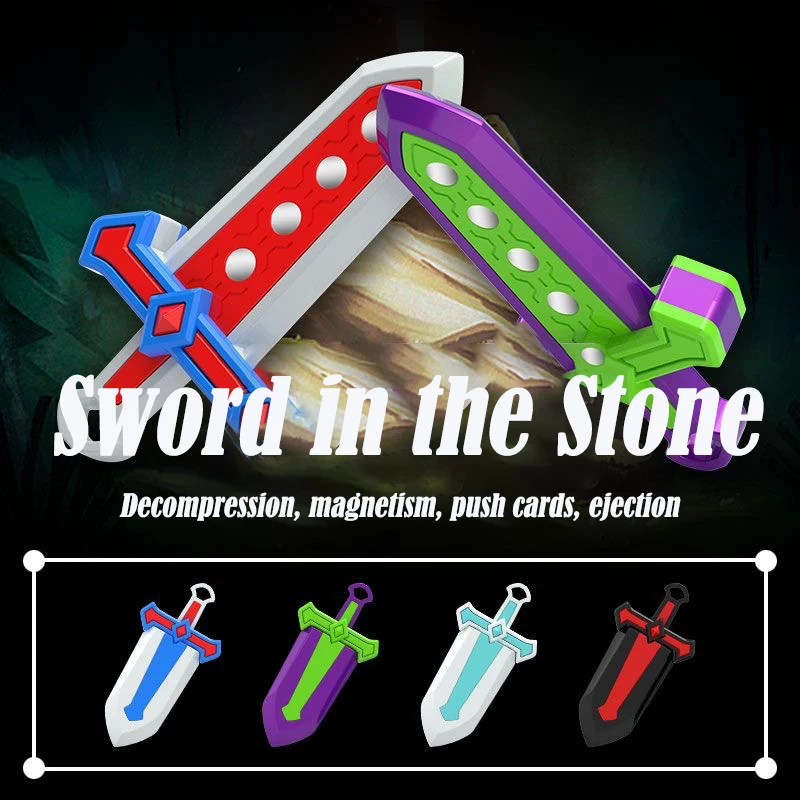 3D Printed Sword in Stone Big Sword Radish Sword Sword Pushcard Stress Reducing Toys Play Sword Mini Toys Gifts