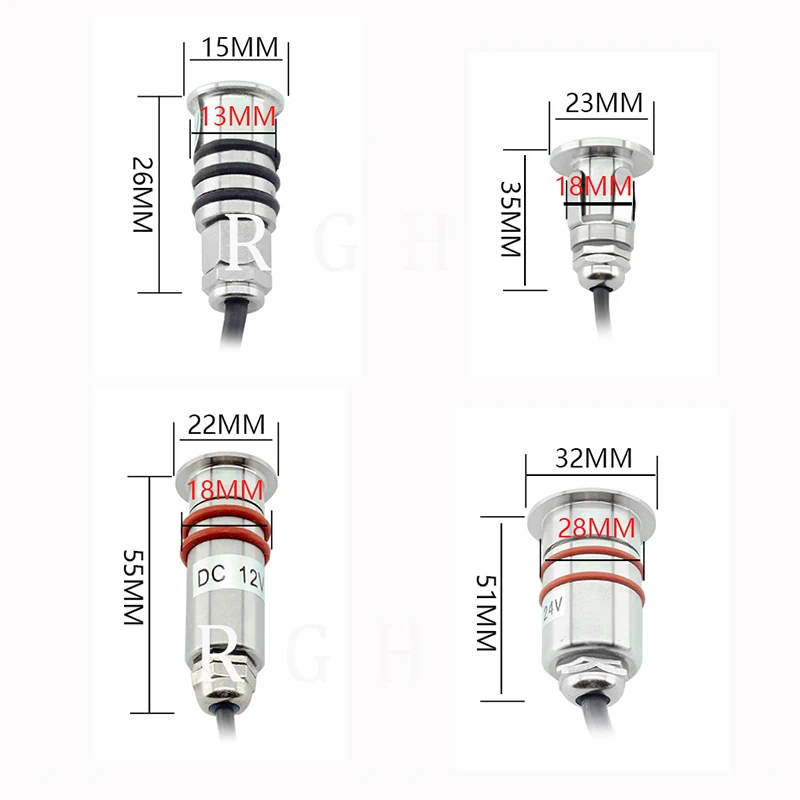 1/4 sztuk Mini światło do pokładu LED wodoodporna stal nierdzewna wpuszczone podziemne lampy DC12V reflektor ścieżka schody światło ogrodowe