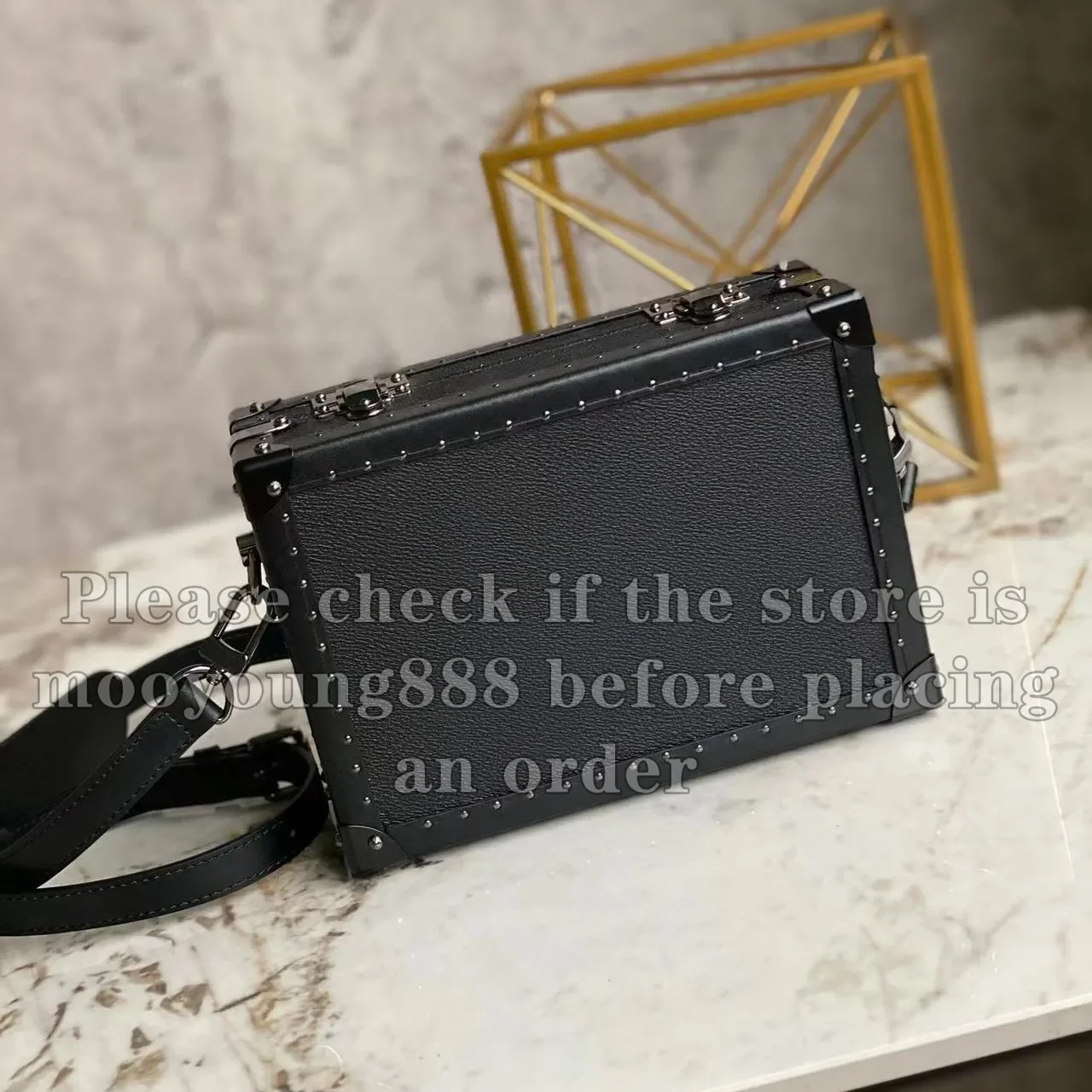 

wholesale price 12A upgrade mirror quality clutch box designer small trunk bag 24cm women black purse luxury coated
