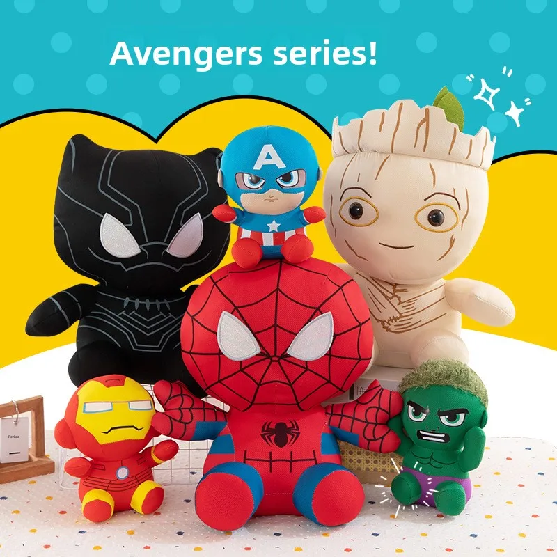 

‌ Официальная плюшевая игрушка Marvel Avengers Spiderman — милая мягкая кукла Q-версии, мультяшный аниме-подарок для детей и коллекционеров ‌